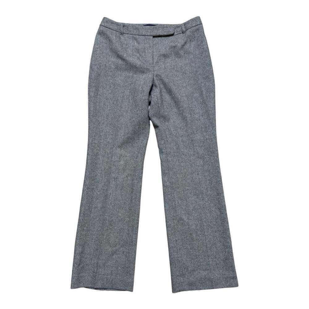 Ann Taylor Petites Women’s 8P Gray Herringbone Wool Blend Dress Pants 29”